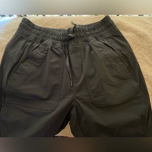 NWOT. Size 6T Eddie Bauer nylon joggers, green/gray color elastic waist & cuffs.